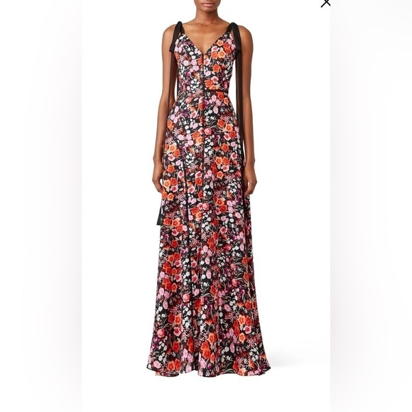 Gown J. Multi color flower print maxi size 8. EUC - Picture 1 of 10